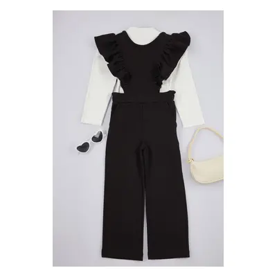 Trendyol Black Girl 2-Piece Ruffle Sleeve Jumpsuit