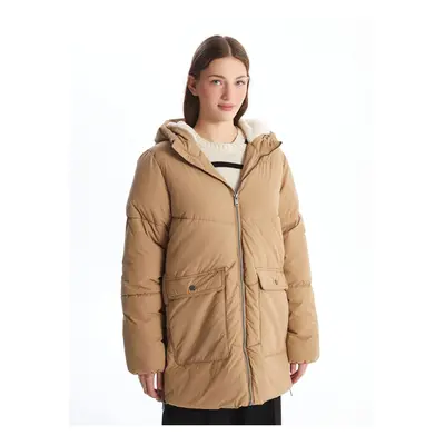 LC Waikiki Women's Hooded Plain Puffer Coat