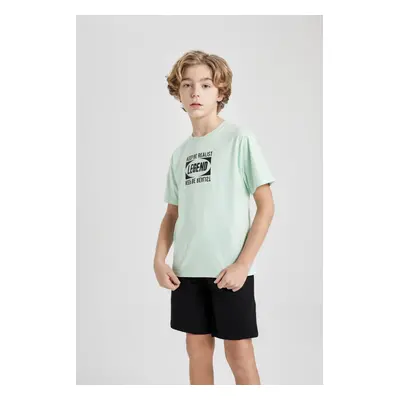 DEFACTO Boys' Crew Neck Printed Short Sleeve T-Shirt