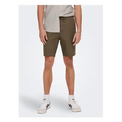 Brown Men's Linen Shorts ONLY & SONS Linus - Men