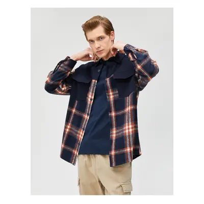 Koton Lumberjack Shirt Block Detailed Classic Collar Pocket