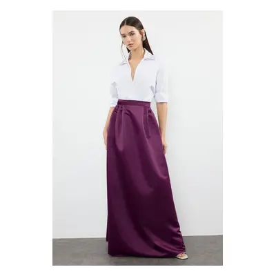 Trendyol Purple Woven Satin Balloon Maxi Skirt