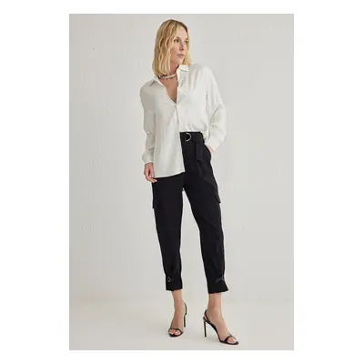 Trendyol Black Belted Cargo Woven Trousers