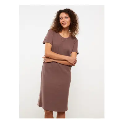 LC Waikiki Crew Neck Plain Short Sleeve Women's Nightgown