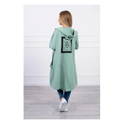 Kesi Cape with a hood oversize dark mint