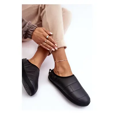 Women's Insulated Slippers Black Big Star