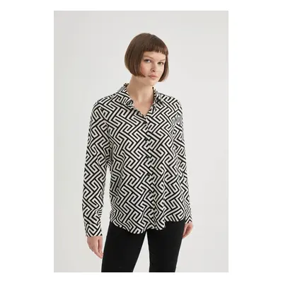 DEFACTO Regular Fit Long Sleeve Patterned Shirt