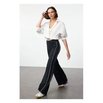 Trendyol Navy Blue Piping Detailed Wide Leg Trousers