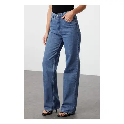 Trendyol Blue High Waist Wide Leg Jeans