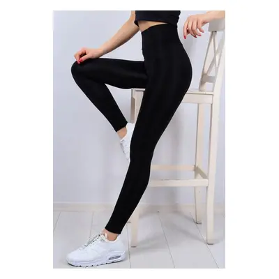 35459 Dewberry High Waist Womens Sports Leggings-BLACK