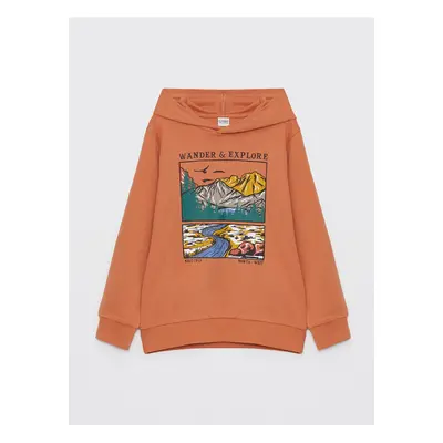 LC Waikiki Hooded Printed Long Sleeve Boys' T-Shirt