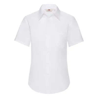 FRUIT OF THE LOOM F18•LADIES SHORT SLEEVE POPLIN SHIRT