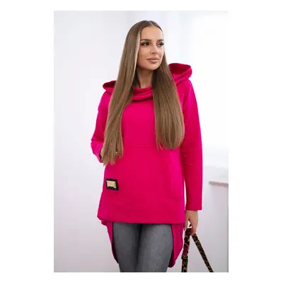 marka niezdefiniowana Sweatshirt with long back and hood fuchsia