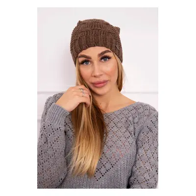 marka niezdefiniowana Cap with fleece Justyna K253 cappuccino