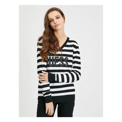 White-black Women's Striped Sweater Guess Pascale - Women