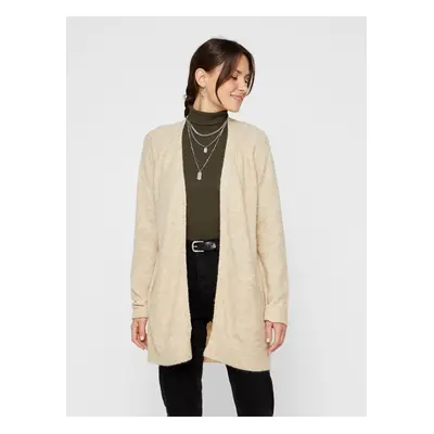 Light brown cardigan with wool blend Pieces Ellen - Women's