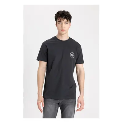 DEFACTO Slim Fit Crew Neck Printed Short Sleeve T-Shirt