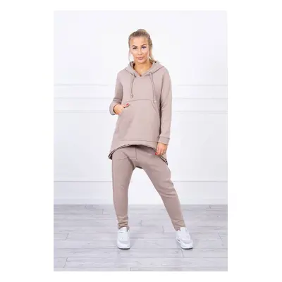 Set with Baggy trousers dark beige