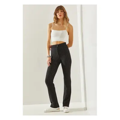 Bianco Lucci Women's Striped Palazzo Trousers