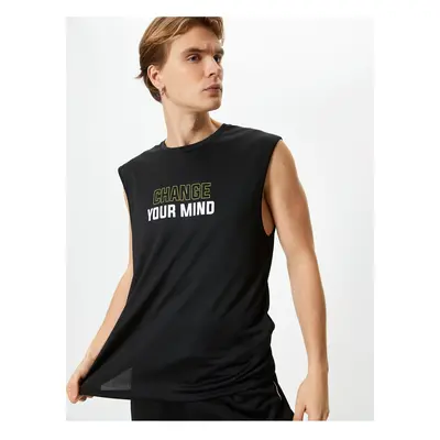 Koton Sports Tank Top Sleeveless Slogan Printed Crew Neck