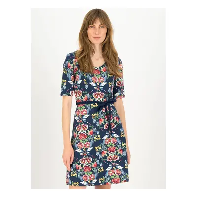 Dark blue women floral dress Blutsgeschwister - Women