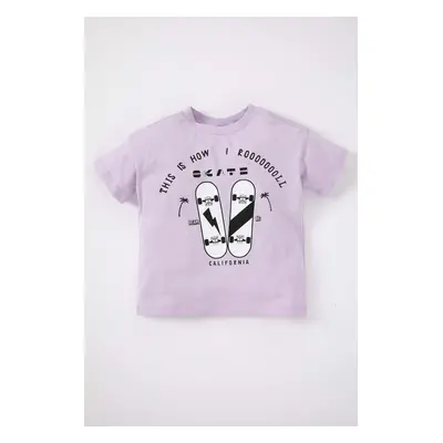 DEFACTO Baby Boy Crew Neck Printed Combed Cotton Short Sleeve T-Shirt