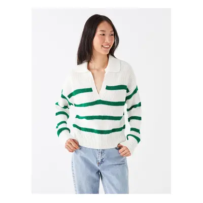 LC Waikiki Polo Neck Striped Long Sleeve Women's Knitwear Sweater