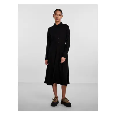 Black Women's Shirt Midi Dress Pieces Nova - Women