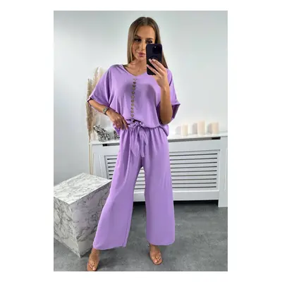 Set of blouses with trousers light purple