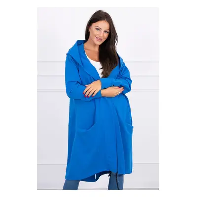 Oversize cape with hood purple-blue