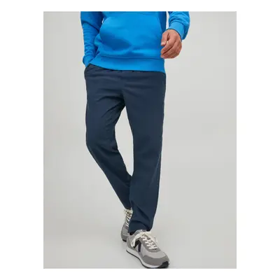 Dark blue men's trousers with linen Jack & Jones Stace - Men