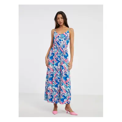 Women's blue patterned maxi dress VERO MODA Ussi - Women