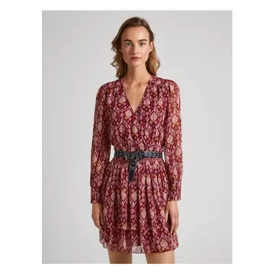 Red women's patterned dress Pepe Jeans Gala - Women's