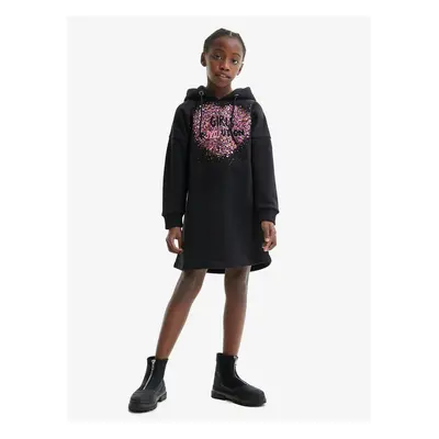 Black Girls' Sweatshirt Dress Desigual Ariza - Girls