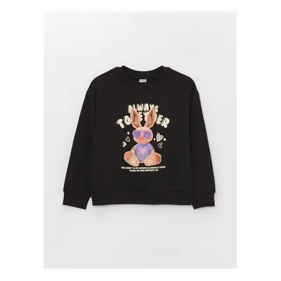 LC Waikiki Crew Neck Printed Long Sleeve Girl's Sweatshirt