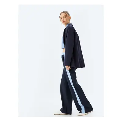 Koton Waist Tie-Up, Piping, Pocket Detailed Straight Leg Tracksuit Trousers