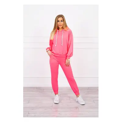 Hoodie in pink neon color