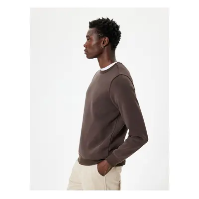 Koton Crew Neck Sweatshirt Basic Long Sleeve Raised