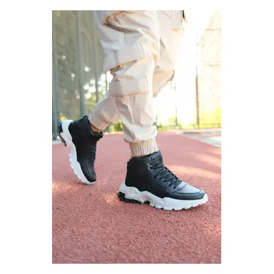 Riccon Black and White Unisex Sneaker Boots