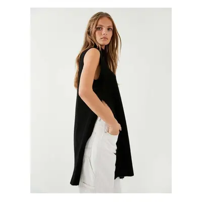 Koton Knitwear Vest Turtleneck Side Slit Detailed