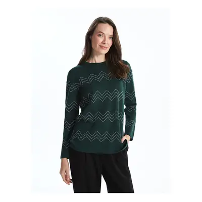 LC Waikiki Women's Crew Neck Patterned Knitwear Sweater