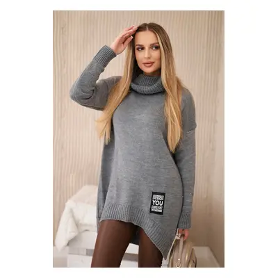 Włoski Turtleneck sweater grey