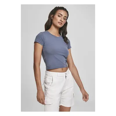 Women's stretch jersey Cropped Tee vintageblue