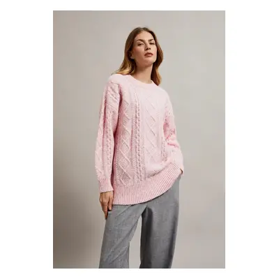 Women's loose-fitting sweater MOODO - pink