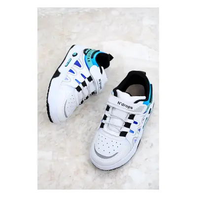 Soho White-Blue-Green Kids Sneaker