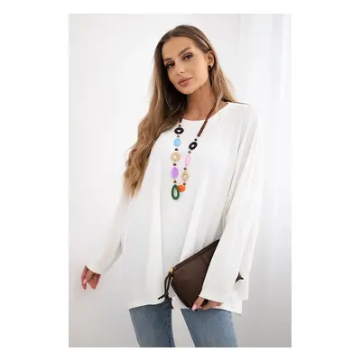 Kesi Włoski Oversize blouse with necklace ecru