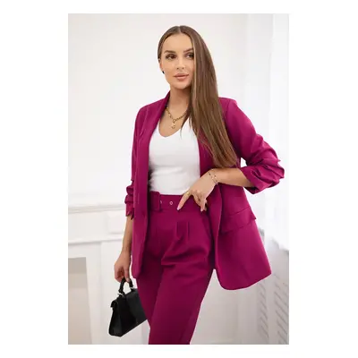 Włoski Elegant set of jackets and trousers plum