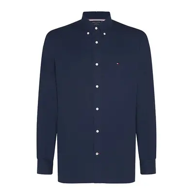 Tommy Hilfiger Shirt - COTTON CASHMERE SHIRT dark blue