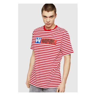 T-shirt - Diesel TVIKTOR TSHIRT red and white