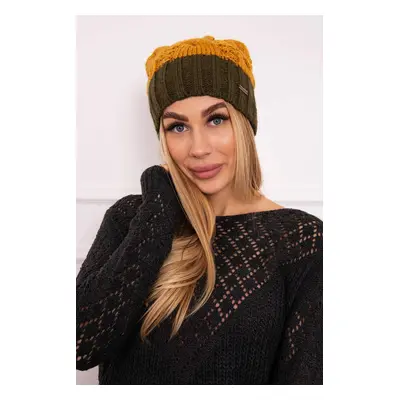 marka niezdefiniowana Cap with fleece Paris K212 mustard+khaki